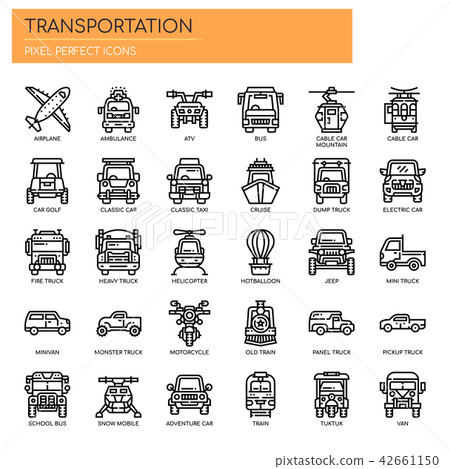 Transportation , Thin Line and Pixel Perfect Icons Transportation , Thin Line and Pixel Perfect Icons 42661150