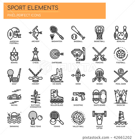 Sport Elements ,  Pixel Perfect Icons. 42661202