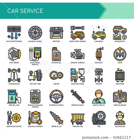 Car Service , Thin Line and Pixel Perfect Icons. 42661217