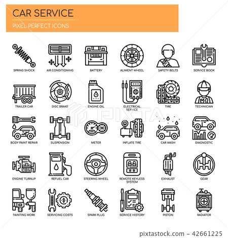 Car Service , Thin Line and Pixel Perfect Icons. 42661225