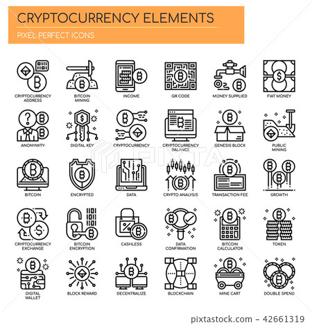 Cryptocurrency Elements , Pixel Perfect Icons Cryptocurrency Elements , Pixel Perfect Icons 42661319