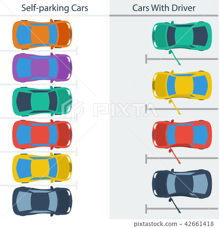 Scheme parking normal cars and self-driving ones Scheme parking normal cars and self-driving ones 42661418