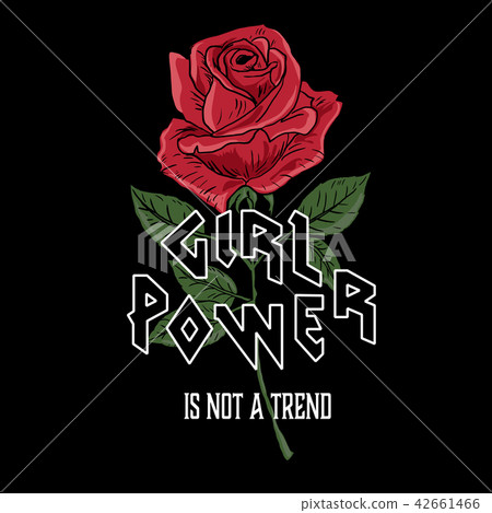 rose and typography, tee shirt graphic, printed. rose and typography, tee shirt graphic, printed. 42661466