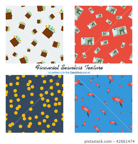Set of four financial seamless patterns 42661474