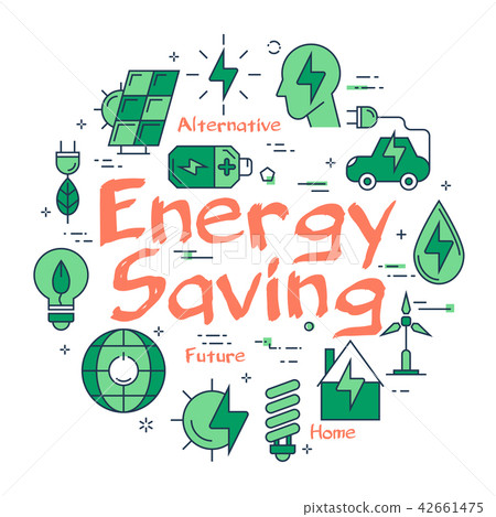 Green Energy Saving concept - Stock Illustration [42661475] - PIXTA