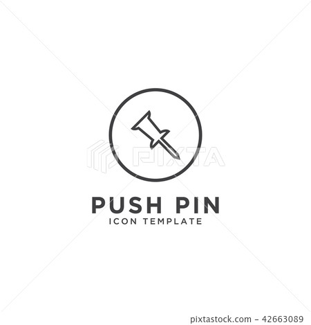 Push pin icon design template 42663089