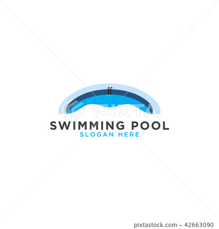Swimming pool logo template 42663090