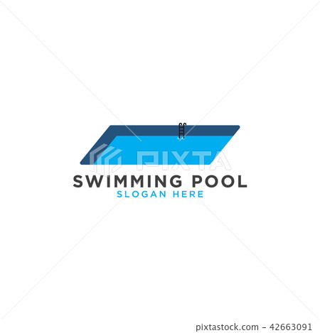 Swimming pool logo template 42663091