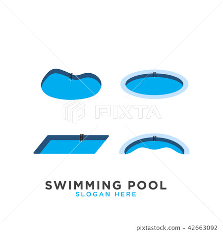 Swimming pool logo template 42663092