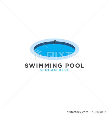 Swimming pool logo template 42663093