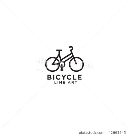 Bicycle line art logo design template 42663245