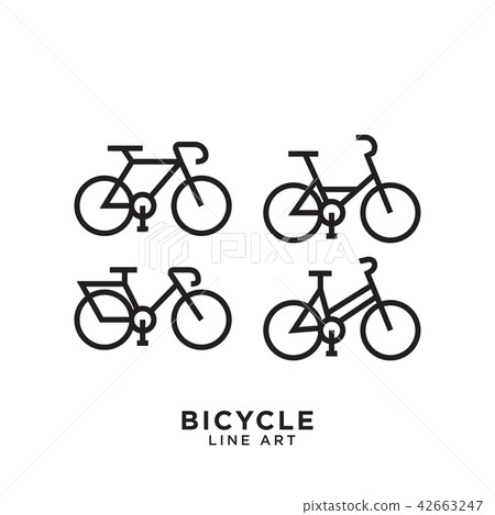Bicycle line art logo design template 42663247