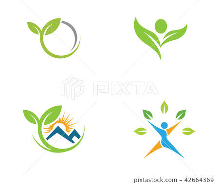 Logos of green Tree leaf nature - Stock Illustration [42664369] - PIXTA