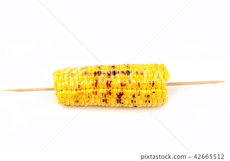 corn grill on skewers on white background corn grill on skewers on white background 42665512