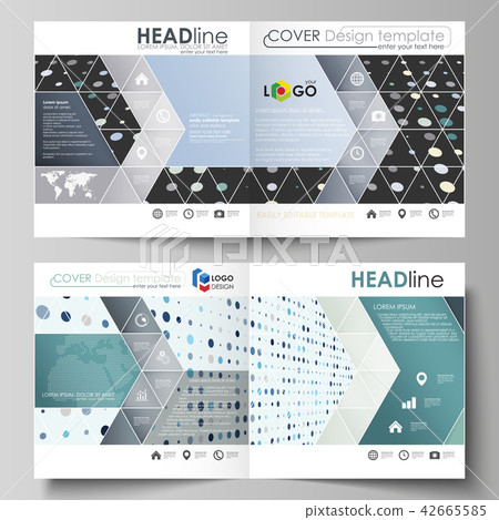 Business templates for square bi fold brochure, magazine, flyer, booklet. Leaflet cover, abstract 42665585
