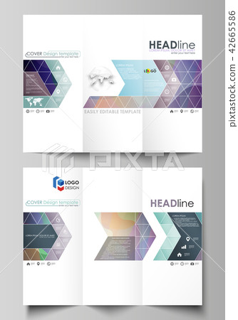 Tri-fold brochure business templates on both sides. Easy editable vector layout in flat style Tri-fold brochure business templates on both sides. Easy editable vector layout in flat style 42665586