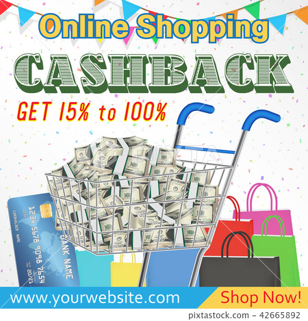 online shopping cashback promotion banner vector online shopping cashback promotion banner vector 42665892