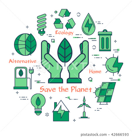 Green Save the Planet concept - Stock Illustration [42666593] - PIXTA