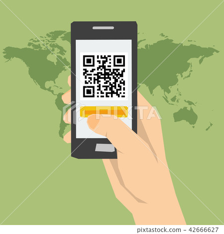 QR code - hand with phone QR code - hand with phone 42666627