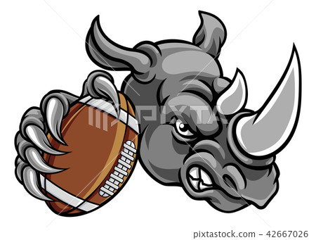 Rhino American Football Mascot Rhino American Football Mascot 42667026