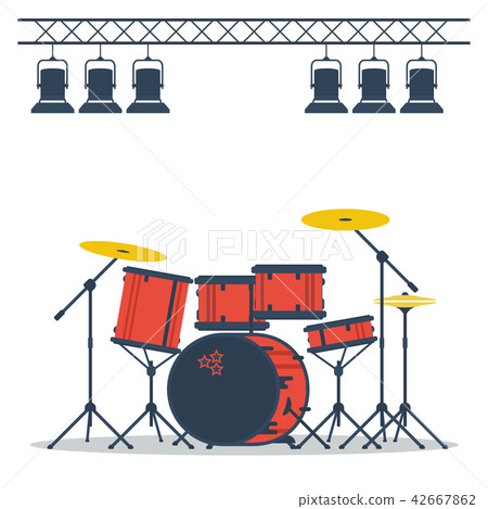 Drum set on stage Drum set on stage 42667862