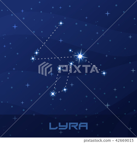 Constellation Lyra, Lyre, night star sky Constellation Lyra, Lyre, night star sky 42669015