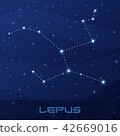 Constellation Lepus, Hare, night star sky 42669016
