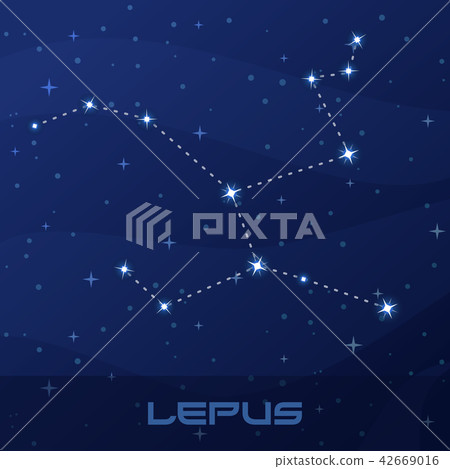 Constellation Lepus, Hare, night star sky Constellation Lepus, Hare, night star sky 42669016