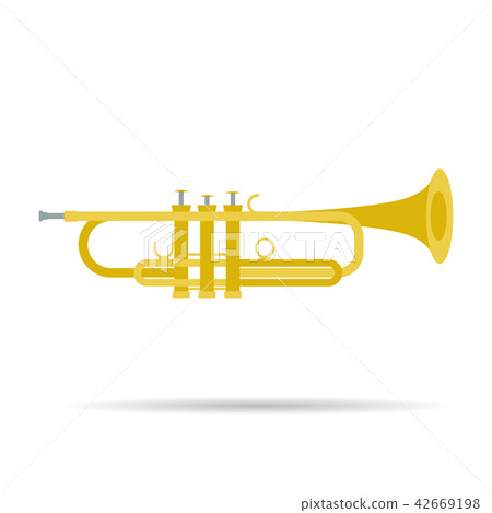 Isolated flat trumpet icon 42669198