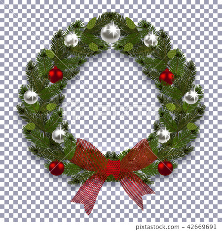 Christmas, New Year. Green branch of spruce  42669691