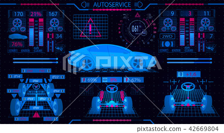 Car service. Graphical interface. - Stock Illustration [42669804] - PIXTA
