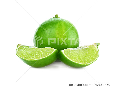 lemon lime on white background. lemon lime on white background. 42669860