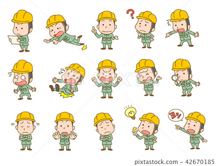 Various poses worn by helmets 42670185