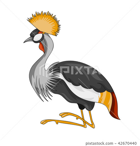 Black crowned crane bird icon - Stock Illustration [42670440] - PIXTA