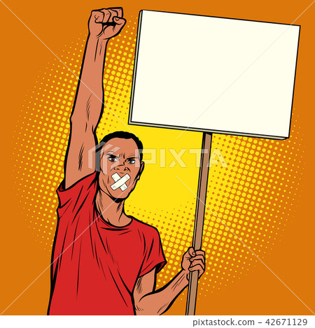 African man gagged protests African man gagged protests 42671129