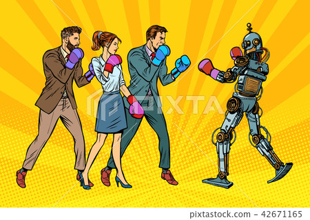 People box with a robot. Humanity and new technologies 42671165