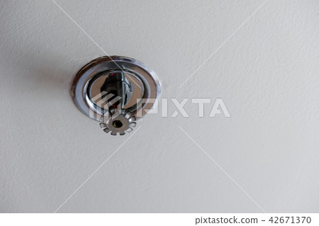 Fire Sprinkler, Extinguisher on White Ceiling 42671370