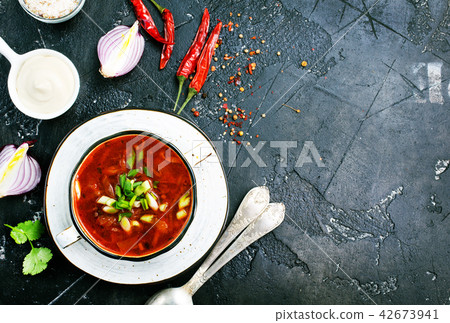 Traditional Ukrainian Russian borscht Traditional Ukrainian Russian borscht 42673941
