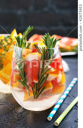 Drink with citrus Drink with citrus 42673953