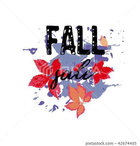 Text Fall Sale, discount banners. Text Fall Sale, discount banners. 42674485
