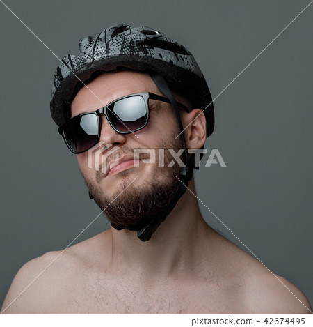 funny portrait of cyclist funny portrait of cyclist 42674495