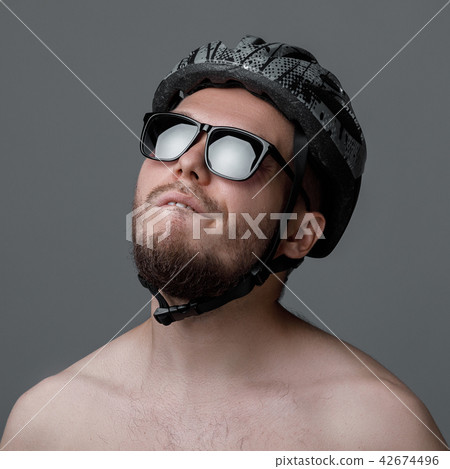 funny portrait of cyclist funny portrait of cyclist 42674496
