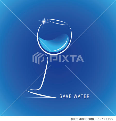 save fresh blue water in glass save fresh blue water in glass 42674499