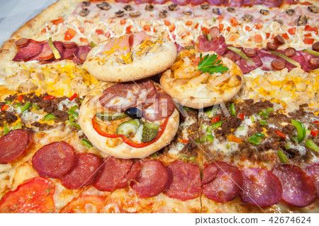 very large pizza, burger, patty 42674624