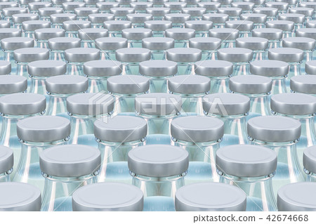 Background from glass milk bottles, 3D rendering Background from glass milk bottles, 3D rendering 42674668