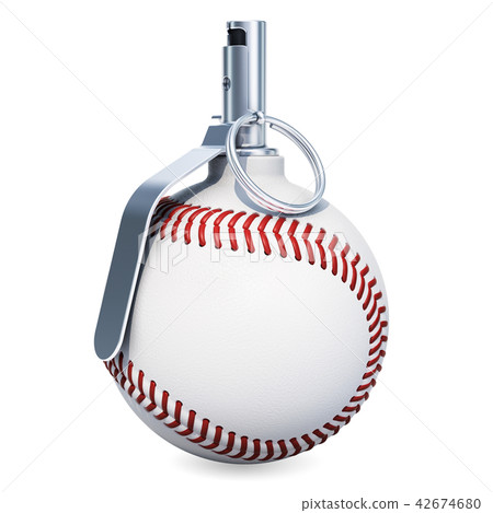 Baseball ball hand grenade. 3D rendering 42674680