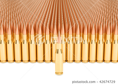Bullets for assault rifle, 3D rendering Bullets for assault rifle, 3D rendering 42674729