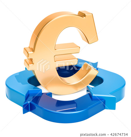 Business financial diagram from arrows with euro 42674734