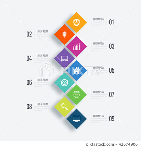 Vector illustration infographics 9 options 42674900