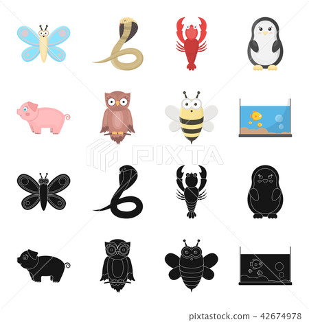 An unrealistic black,cartoon animal icons in set collection for design. Toy animals vector symbol An unrealistic black,cartoon animal icons in set collection for design. Toy animals vector symbol 42674978